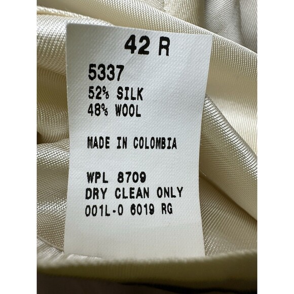 Oscar De La Renta Silk Wool Blend Tan Blazer Sport Jacket Lined Men's 42R - Picture 7 of 12